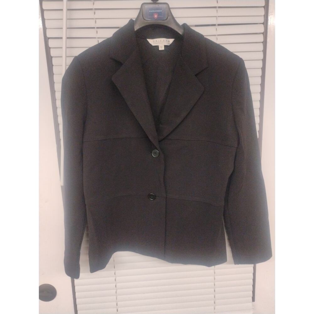 Uniform John Liquid Knit Black Blazer Jacket Women’s 12 Career Office Everyday